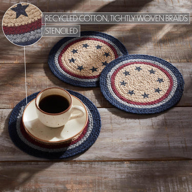 My Country Trivet Stencil Stars 8 inch Diameter Set of 3 - The Fox Decor